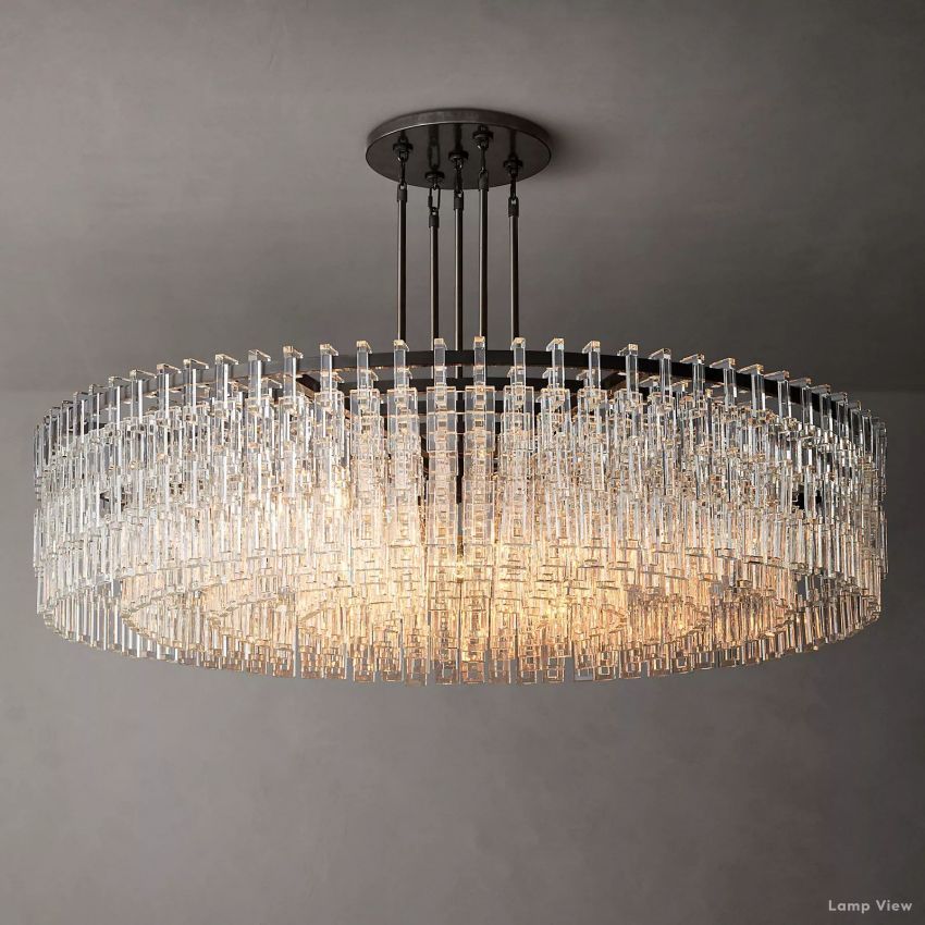 Marignan Chain Crystal Round Chandelier 60"