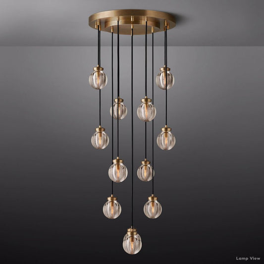 Pearl Shimmer Crystal Round Chandelier 22"