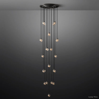 Pearl Shimmer Crystal Round Chandelier 38"