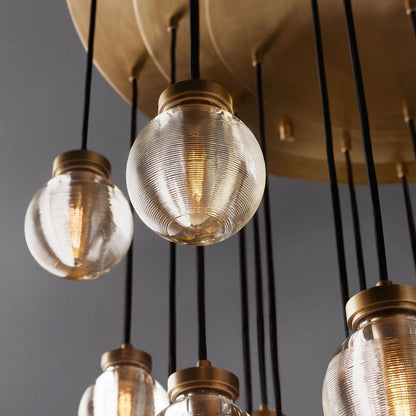 Pearl Shimmer Crystal Round Chandelier 38"