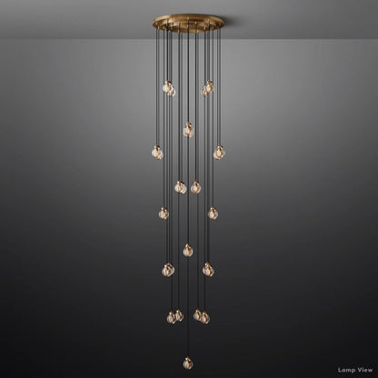 Pearl Shimmer Crystal Round Chandelier 38"