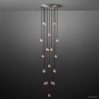 Pearl Shimmer Crystal Round Chandelier 38"