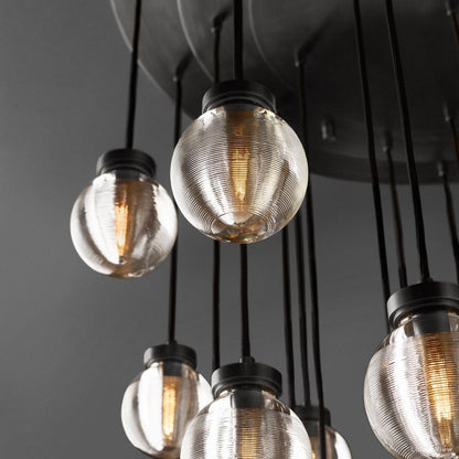 Pearl Shimmer Crystal Round Chandelier 38"