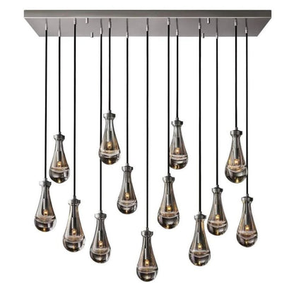 Rain Falling Glass Rectangular Chandelier 54"