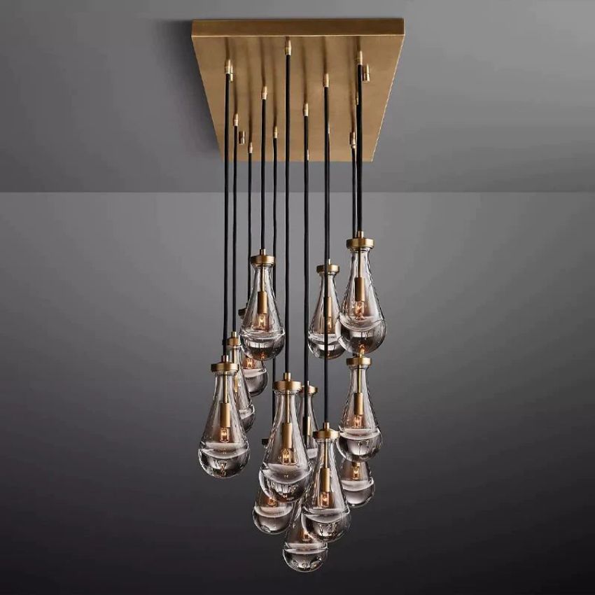 Raindrop Rectangular Chandelier 54"
