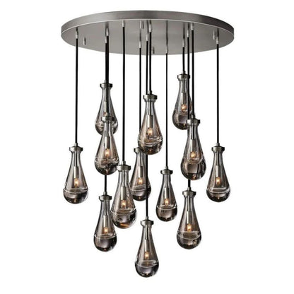 Rain Falling Glass Round Chandelier 36"