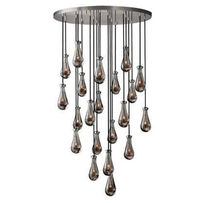 Rain Falling Glass Round Chandelier 47"