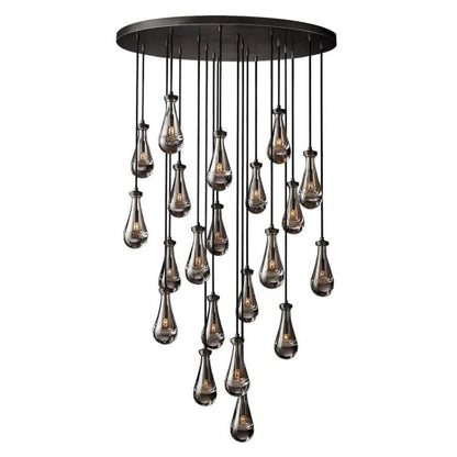 Rain Falling Glass Round Chandelier 47"