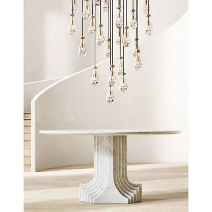 Rain Falling Glass Round Chandelier 60"