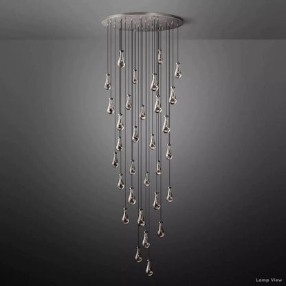 Rain Falling Glass Round Chandelier 60"