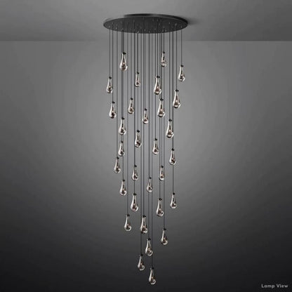 Rain Falling Glass Round Chandelier 60"