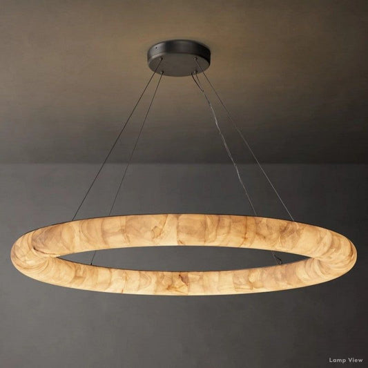 Rivage Lisse Alabaster Round Chandelier 61"