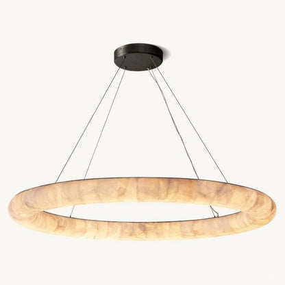 Rivage Lisse Alabaster Round Chandelier 61"