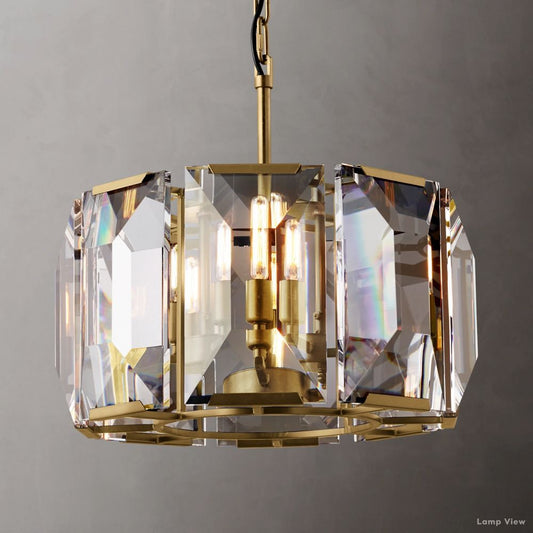 Harlow Mitered Crystal Round Chandelier 19"