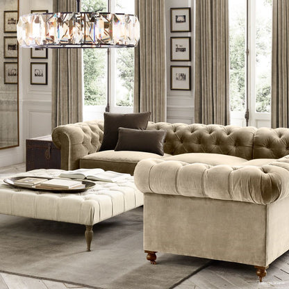 Harlow Mitered Crystal Round Chandelier 19"
