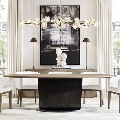 Boule Spherical Cristal Oval Chandelier 72"