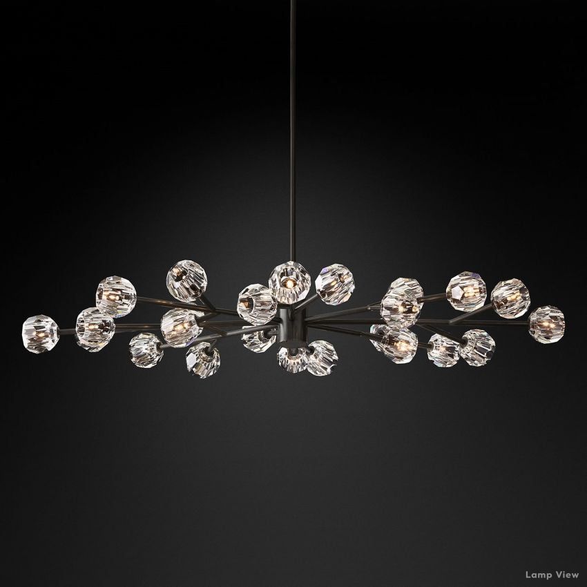 Boule Spherical Cristal Oval Chandelier 72"