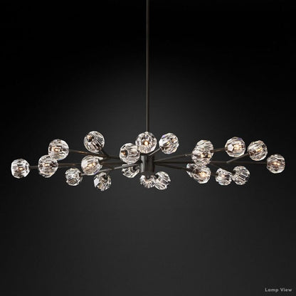 Boule Spherical Cristal Oval Chandelier 72"