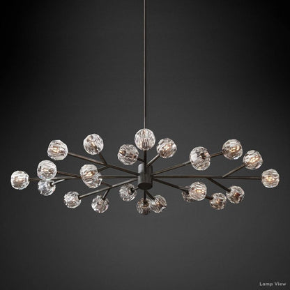 Boule Spherical Cristal Oval Chandelier 72"