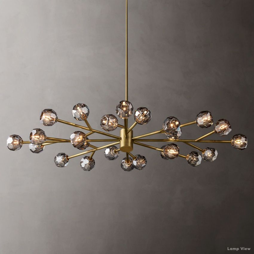 Boule Spherical Cristal Oval Chandelier 72"