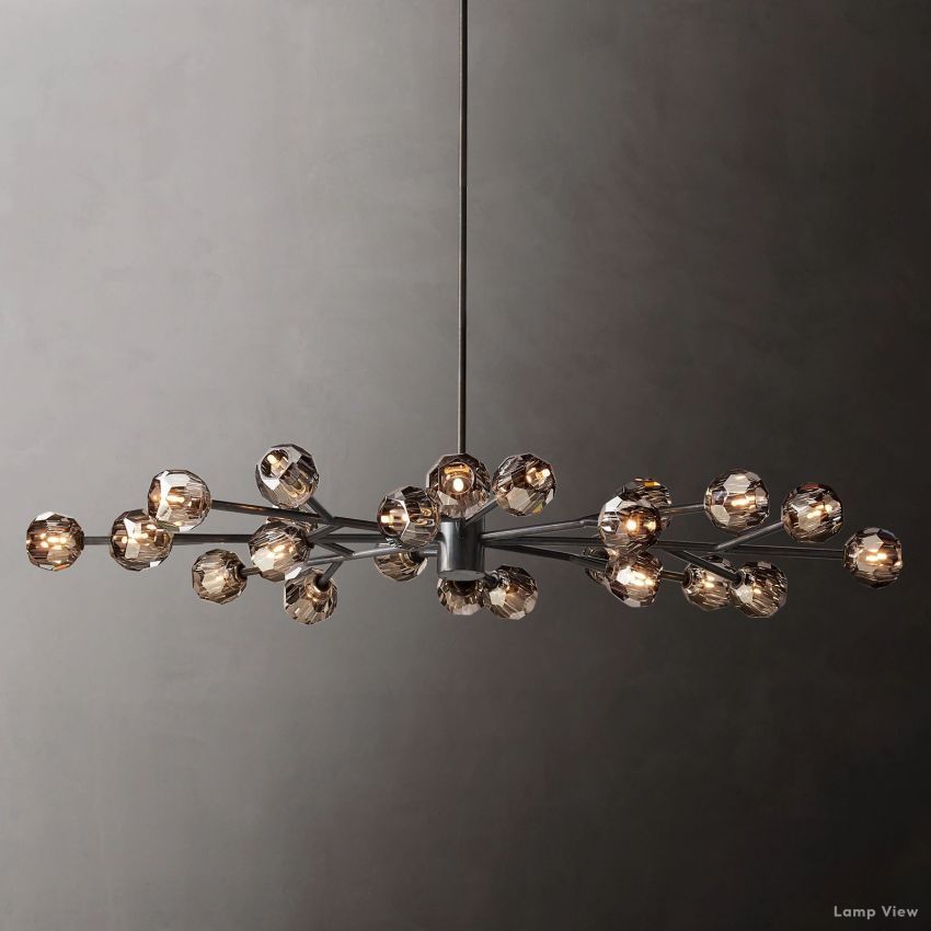 Boule Spherical Cristal Oval Chandelier 72"