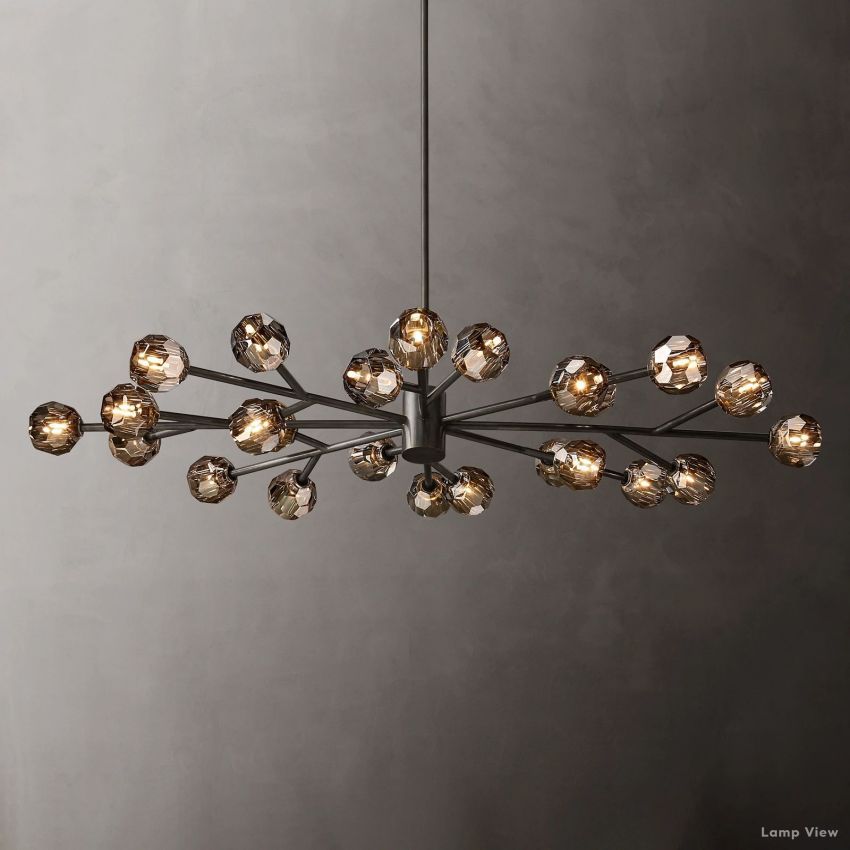 Boule Spherical Cristal Oval Chandelier 72"
