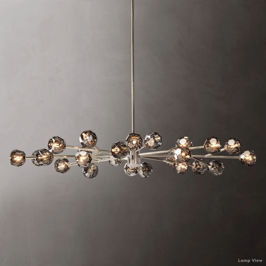 Boule Spherical Cristal Oval Chandelier 72"