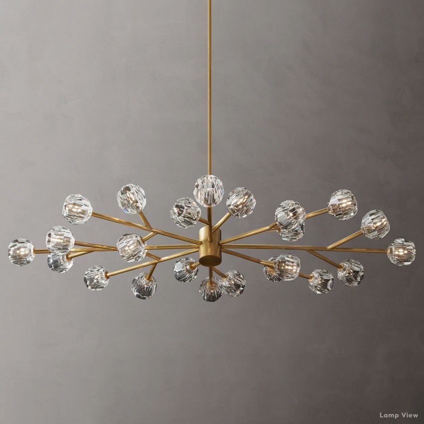 Boule Spherical Cristal Oval Chandelier 72"