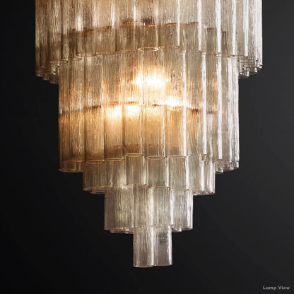 Movani Tiered Glass Round Chandelier