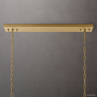 Odeon Fringed Crystal Rectangular Chandelier 49"