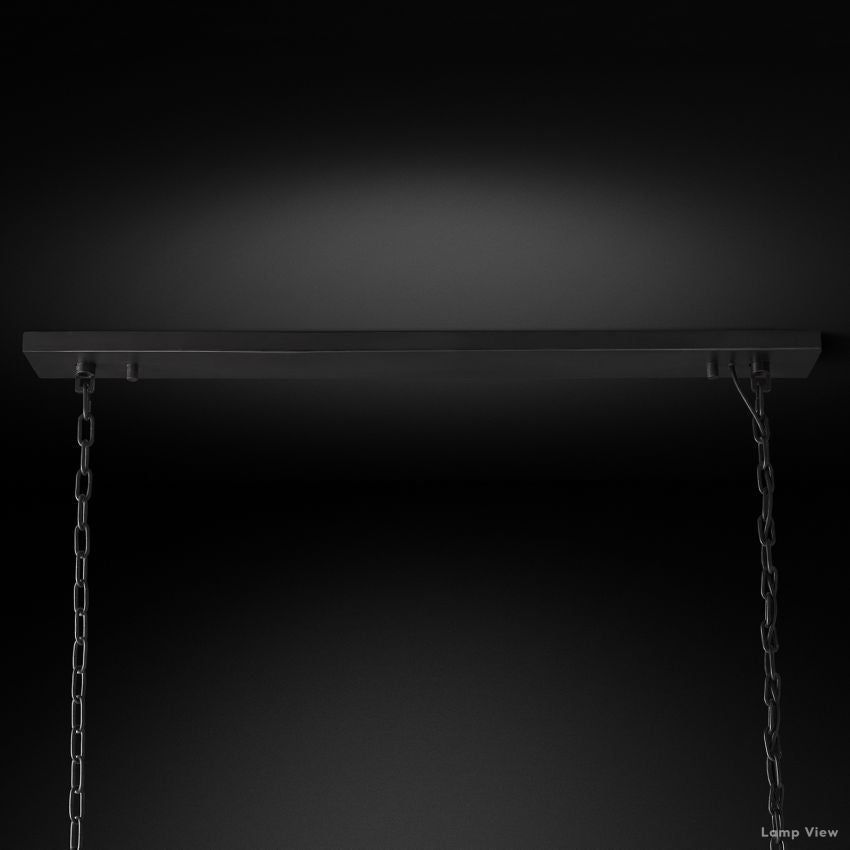 Odeon Fringed Crystal Rectangular Chandelier 72"