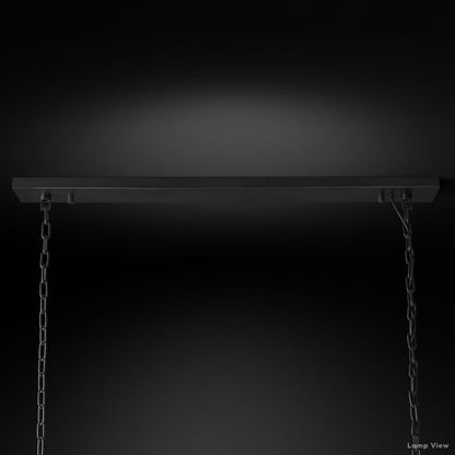 Odeon Fringed Crystal Rectangular Chandelier 72"