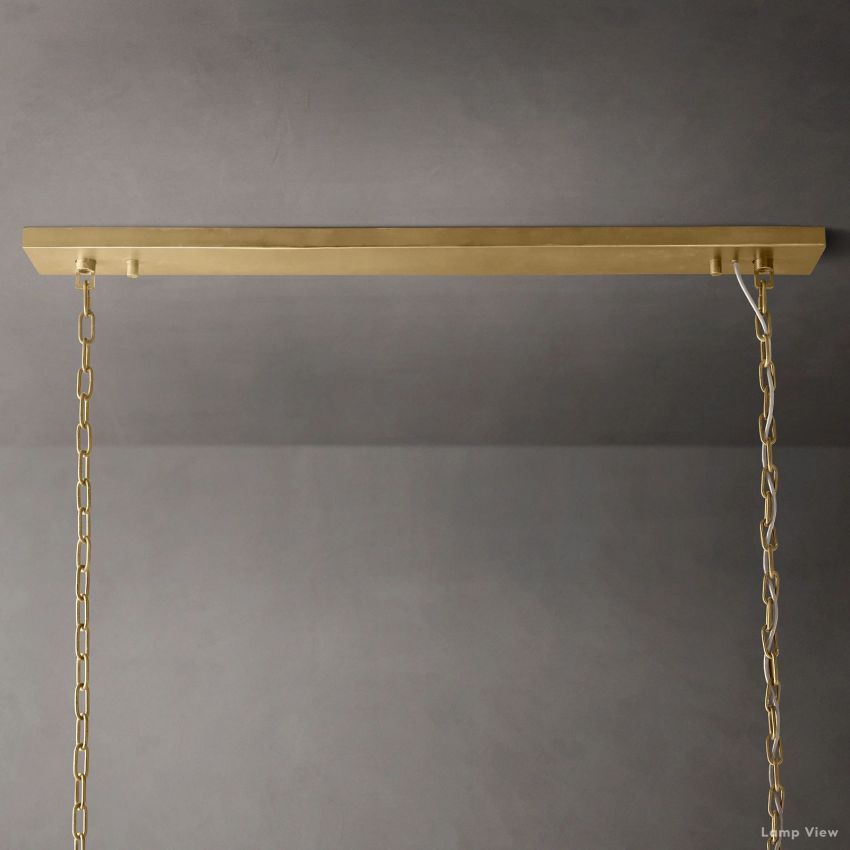 Odeon Fringed Crystal Rectangular Chandelier 72"