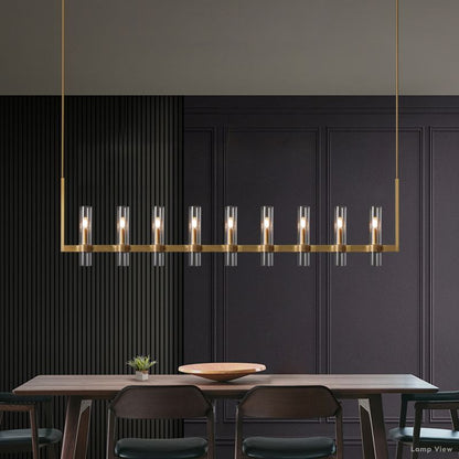 Ravelle Clear Glass Linear Chandelier 59"