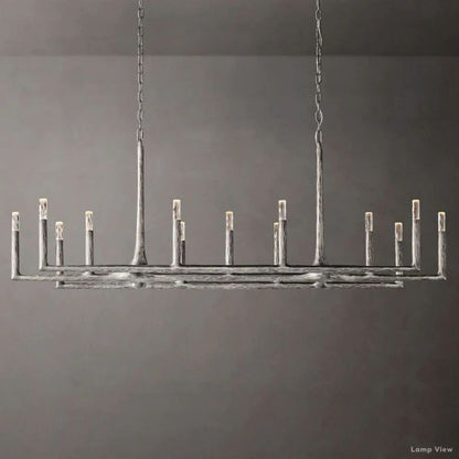 Thaddeus Forged Metal Linear Chandelier 72"