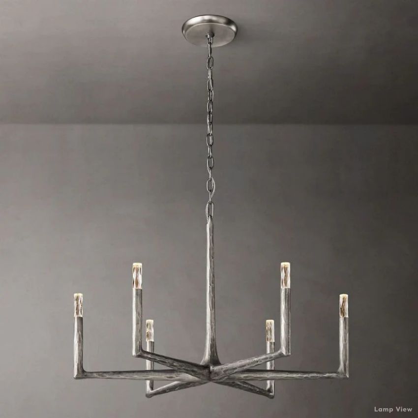 Thaddeus Forged Metal Round Chandelier 36"