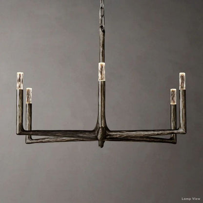 Thaddeus Forged Metal Round Chandelier 36"