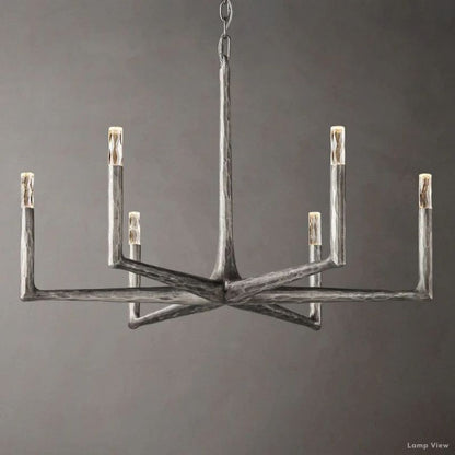 Thaddeus Forged Metal Round Chandelier 36"
