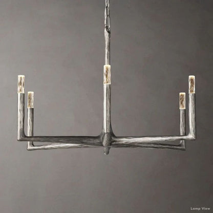 Thaddeus Forged Metal Round Chandelier 36"