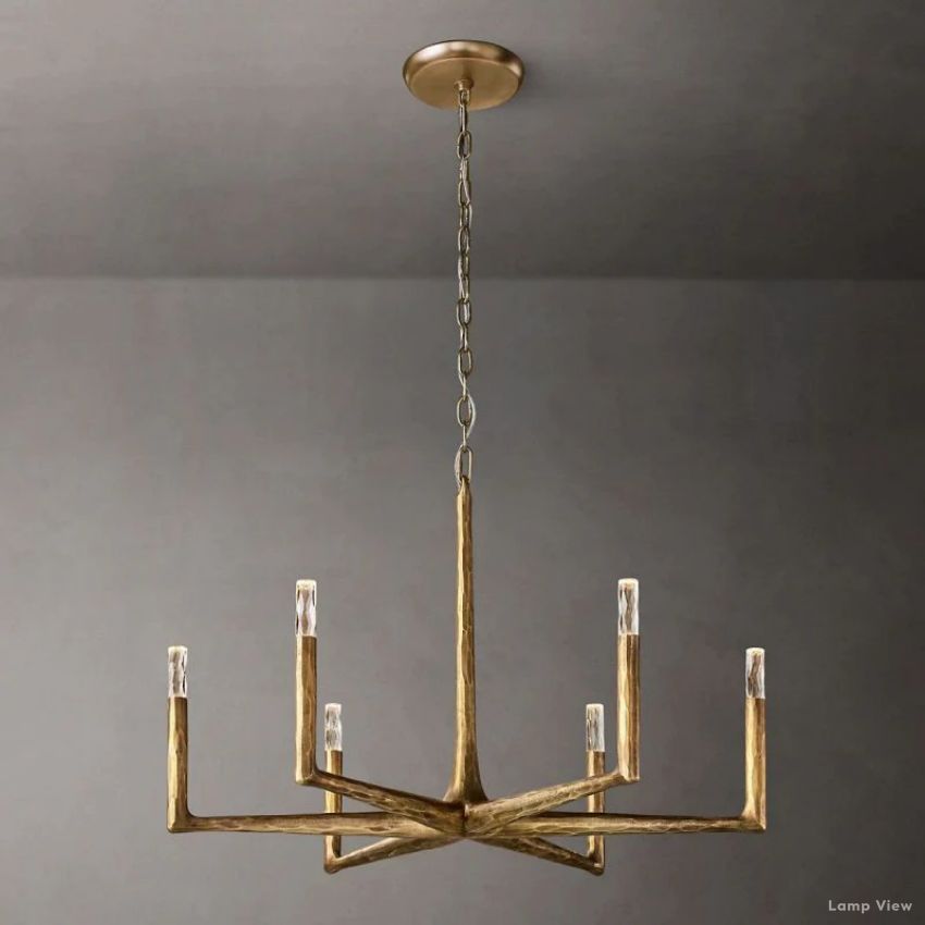 Thaddeus Forged Metal Round Chandelier 36"