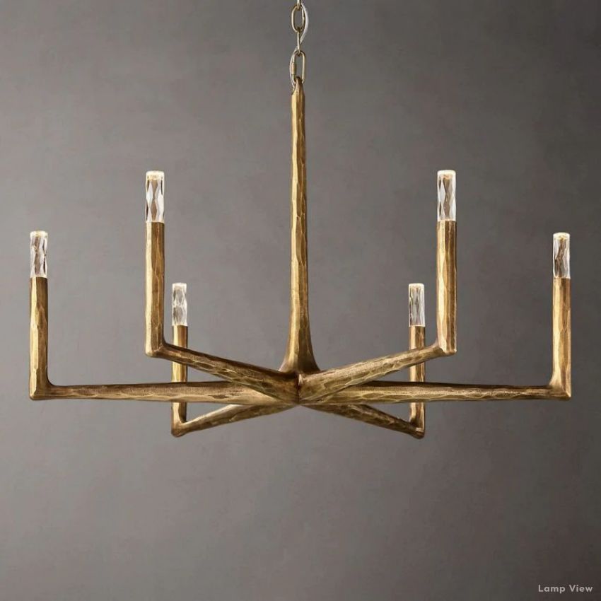 Thaddeus Forged Metal Round Chandelier 36"