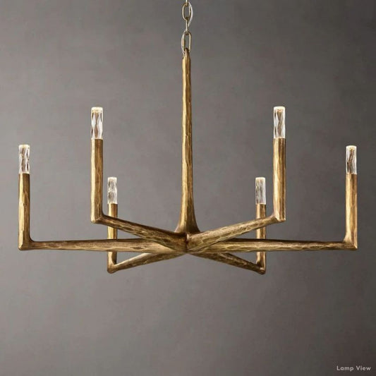 Thaddeus Forged Metal Round Chandelier 36"
