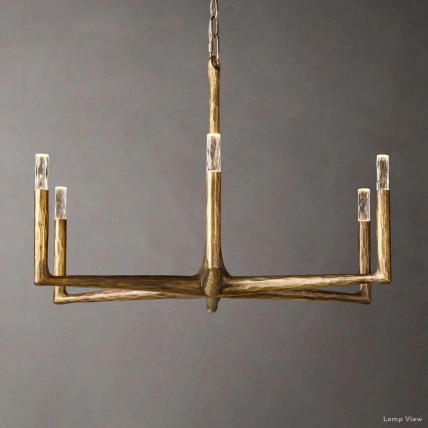 Thaddeus Forged Metal Round Chandelier 36"
