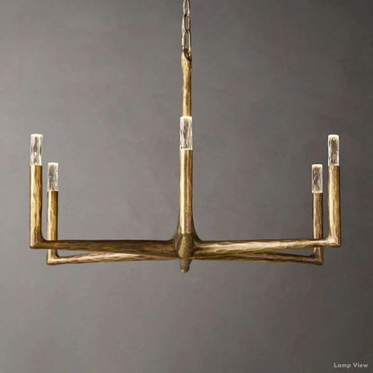 Thaddeus Forged Metal Round Chandelier 36"