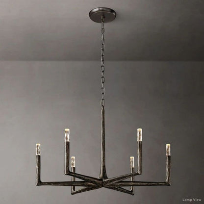 Thaddeus Forged Metal Round Chandelier 36"