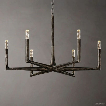 Thaddeus Forged Metal Round Chandelier 36"