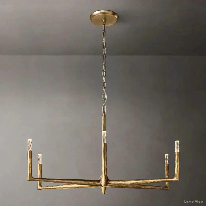 Thaddeus Forged Metal Round Chandelier 48"