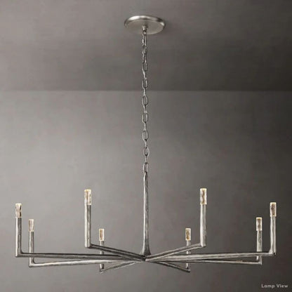 Thaddeus Forged Metal Round Chandelier 60"