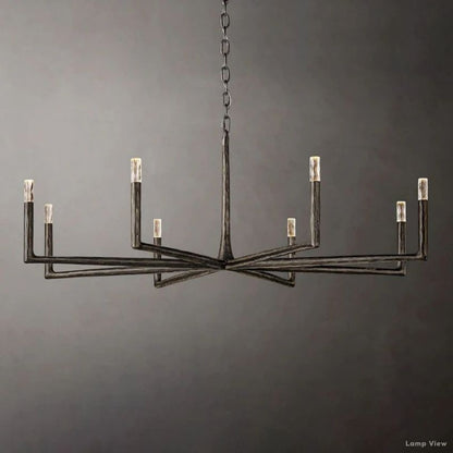 Thaddeus Forged Metal Round Chandelier 60"