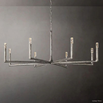 Thaddeus Forged Metal Round Chandelier 60"